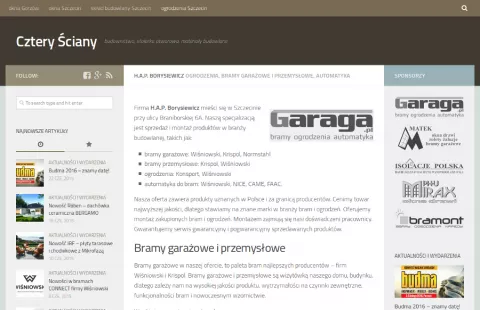 H.A.P. Borysiewicz w serwisie Cztery Ściany