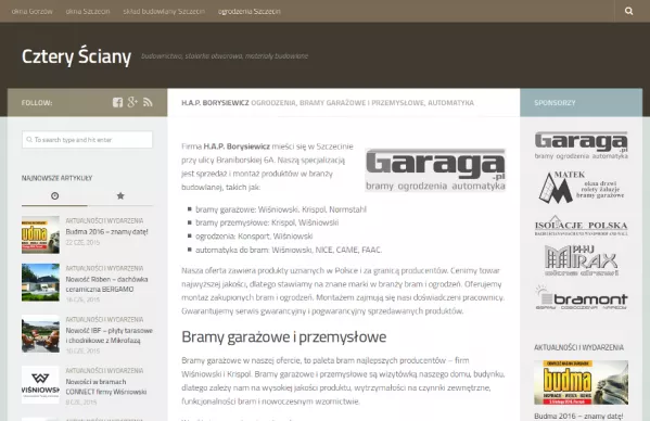 H.A.P. Borysiewicz w serwisie Cztery Ściany