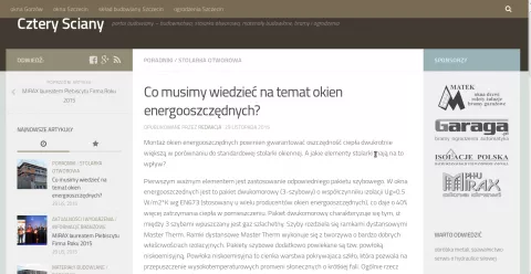 Listopadowe wydanie portalu budowlanego Cztery Ściany poleca