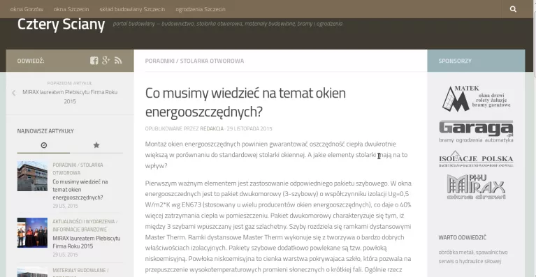  Ponadto na portalu Cztery Ściany przeczytamy o...