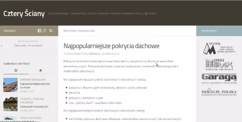 Portal budowlany Cztery Ściany zaprasza czytelników 