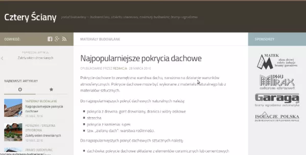 Portal budowlany Cztery Ściany zaprasza czytelników 