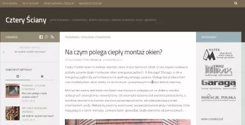 Portal Cztery Ściany powiększa się o kolejne artykuły
