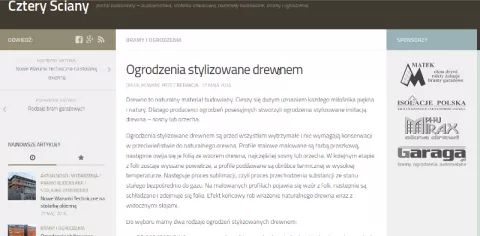 Rodzaje bram garażowych i ogrodzenia stylizowane drewnem na naszym portalu budowlanym Cztery Ściany