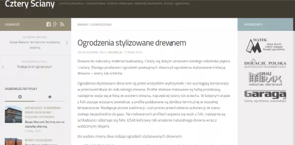 Rodzaje bram garażowych i ogrodzenia stylizowane drewnem na naszym portalu budowlanym Cztery Ściany
