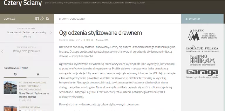 Rodzaje bram garażowych i ogrodzenia stylizowane drewnem na naszym portalu budowlanym Cztery Ściany