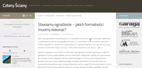 Jakie formalności musimy załatwić stawiając ogrodzenie wyższe niż 2,2 m? To nowy temat na portalu budowlanym Cztery Ściany