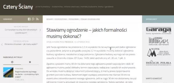 Jakie formalności musimy załatwić stawiając ogrodzenie wyższe niż 2,2 m? To nowy temat na portalu budowlanym Cztery Ściany