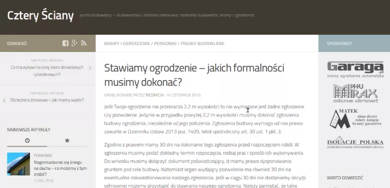 Jakie formalności musimy załatwić stawiając ogrodzenie wyższe niż 2,2 m? To nowy temat na portalu budowlanym Cztery Ściany