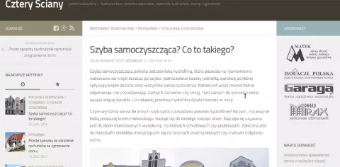 Ciekawostki na portalu budowlanym Cztery Ściany