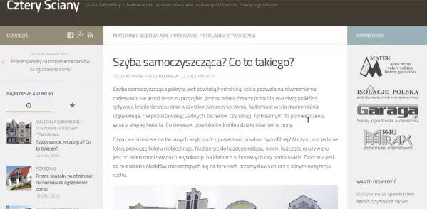 Ciekawostki na portalu budowlanym Cztery Ściany