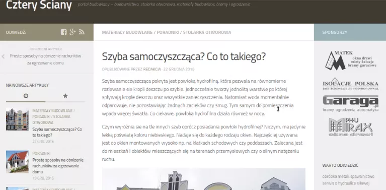 Ciekawostki na portalu budowlanym Cztery Ściany
