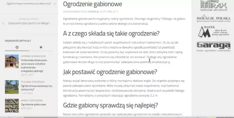 Ogrodzenie gabionowe na portalu