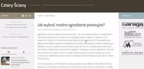 Ogrodzenia posesyjne na blogu