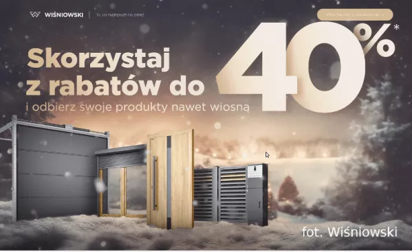 Zimowa promocja na bramy garażowe i ogrodzenia firmy Wiśniowski